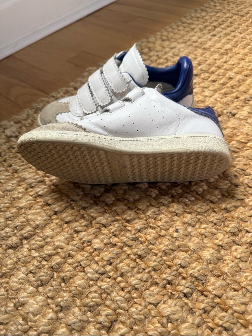Isabel Marant White and Beige Leather Suede Sneakers - Picture 2 of 5